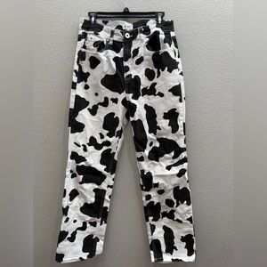 Blue Savvy Cow Print Jeans Black White Jeans Size 29 Womens